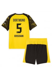Borussia Dortmund Ramy Bensebaini #5 Jalkapallovaatteet Lasten Kotipeliasu 2025-26 Lyhythihainen (+ Lyhyet housut)